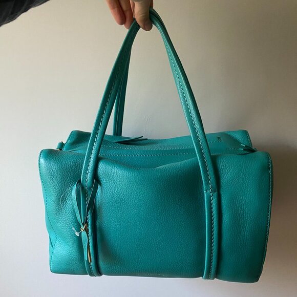 Vera Bradley Mallory Turquoise Leather Handbag - Brand New - Picture 1 of 15